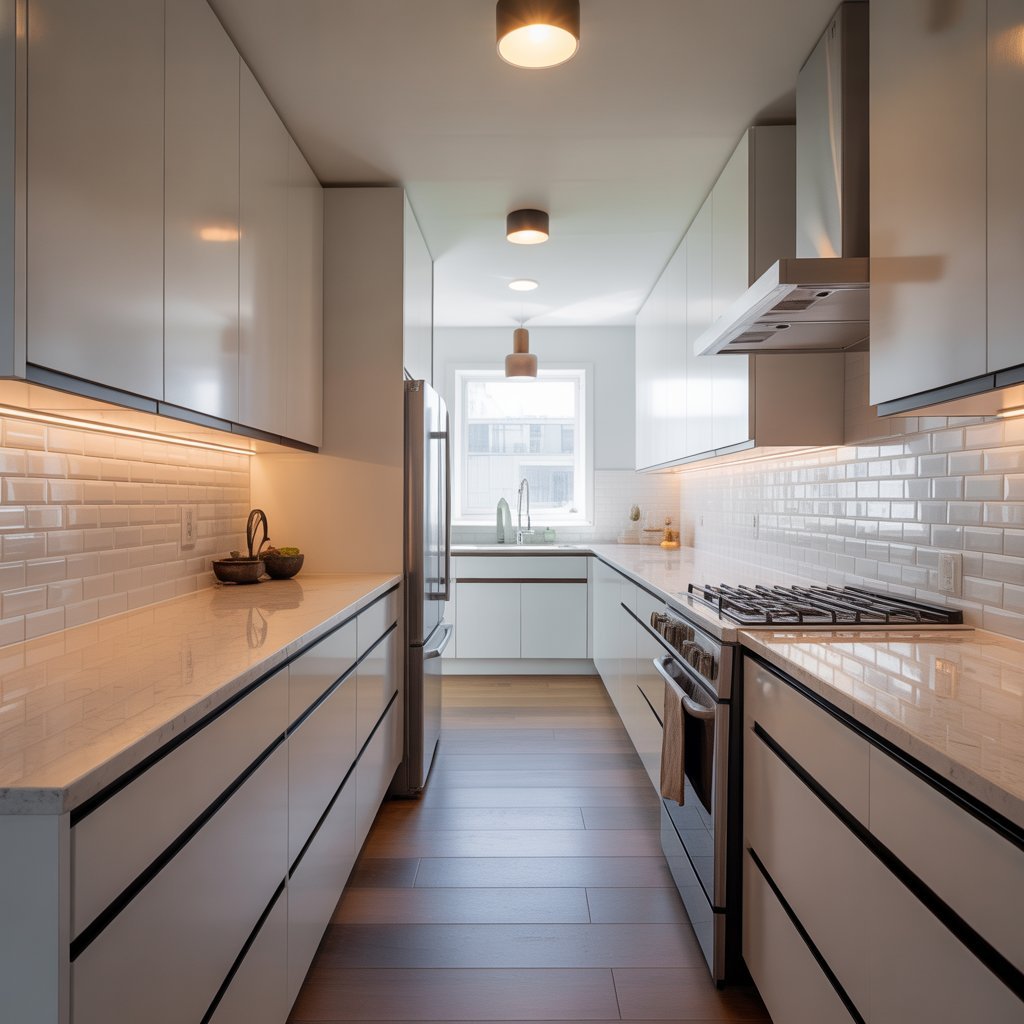 Custom Straight Kitchen Interiors in Vashi, Ranchi & Hazaribagh by Levy Interior